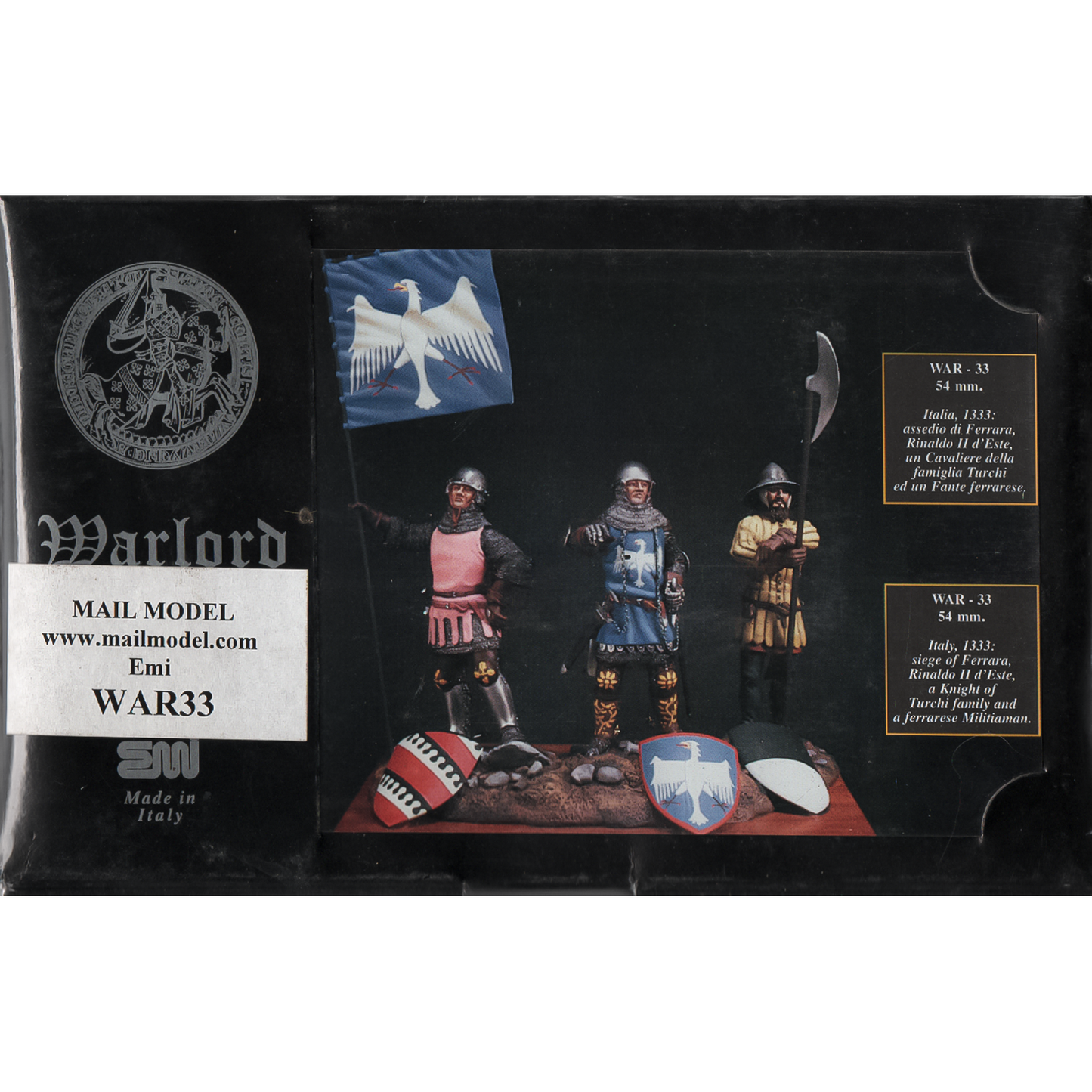 Italy, 1333: Siege of Ferrara - Rinaldo II d'Este, a Knight of Turchi Family and a Ferrarese Militiaman