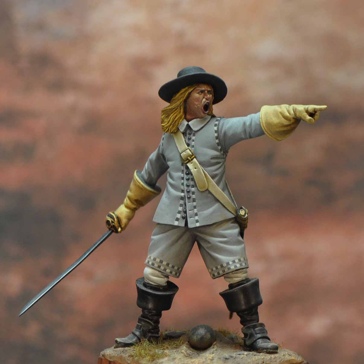 Okey Dragoons Officer, English Civil War, 1645