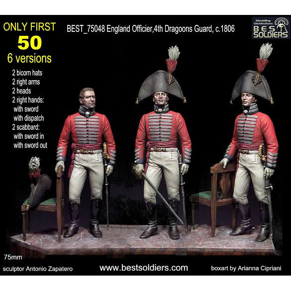 England, Officer 4th Dragoons Guard 1806
