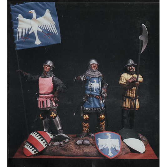 Italy, 1333: Siege of Ferrara - Rinaldo II d'Este, a Knight of Turchi Family and a Ferrarese Militiaman