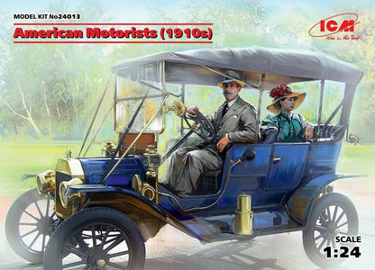 American Motorists (1910s) - 1 male, 1 female figures