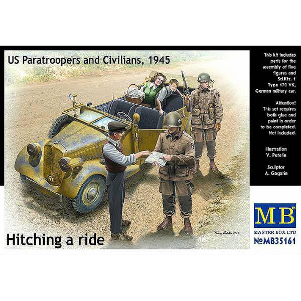 Hitching a Ride - US Paratroopers and Civilians 1945 (Figures)