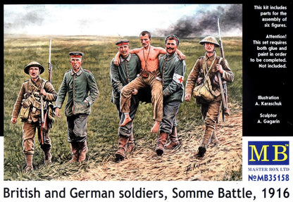 British and German Soldiers, Somme Battle 1916