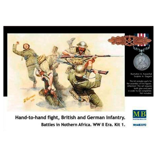 Hand to Hand Fight - British and German Infantry, Northern Africa WWII Era