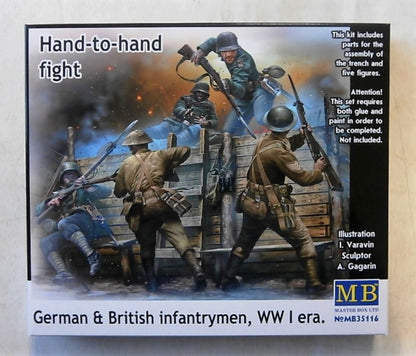 Hand-to-Hand Fight, German and British Infantrymen - WWI Era