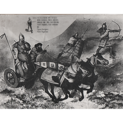 Assyrian Two Horsed War Chariot - 5th Century BC (plus 4 figures)