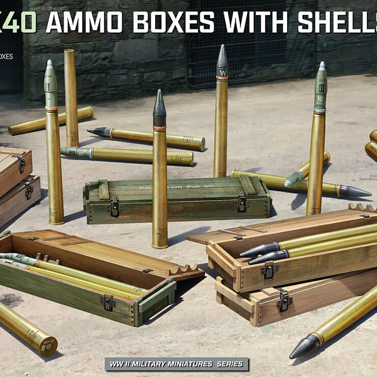 7.5cm PAK40 AmmoBoxes With Shells SET 1