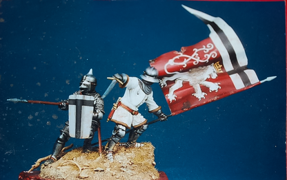 Tannenberg 1410 - Teutonic Order, A Knight and a Sergeant Defend-Their City Flag