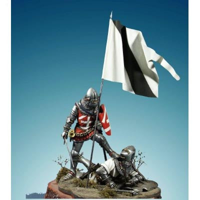 The Defeat: a Polish Knight take possession of the flag of an unhorsed Teutonic knight -Battle of Tannenberg, 1410