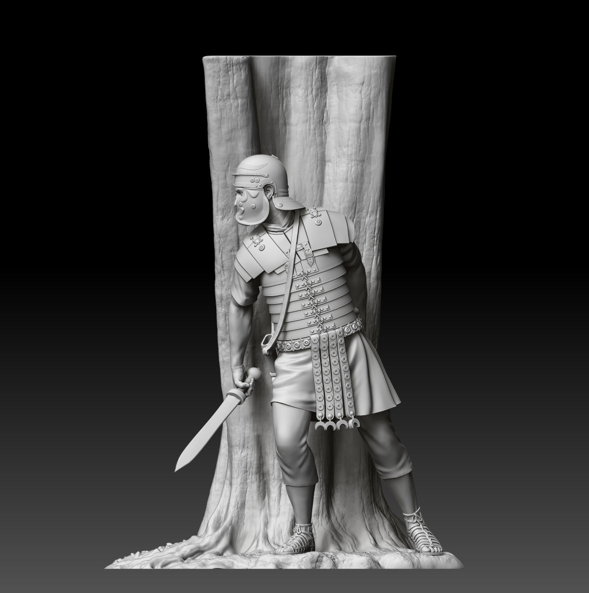 Legionario romano con albero - 54mm