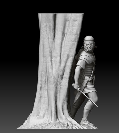 Legionario romano con albero - 54mm