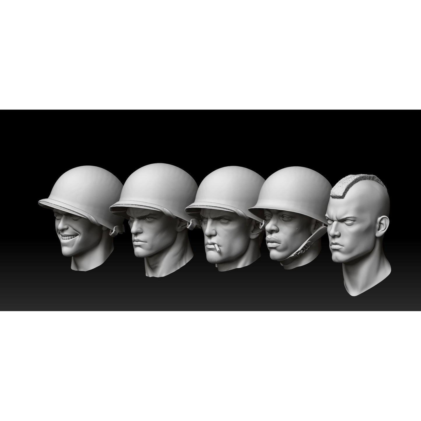 5 Soldier Heads Kit (1/35)